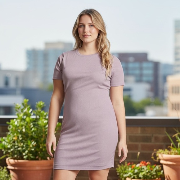 Twice Chic Boutique Dresses & Skirts - NEW•2X•Lilac Ribbed Soft Knit Dress